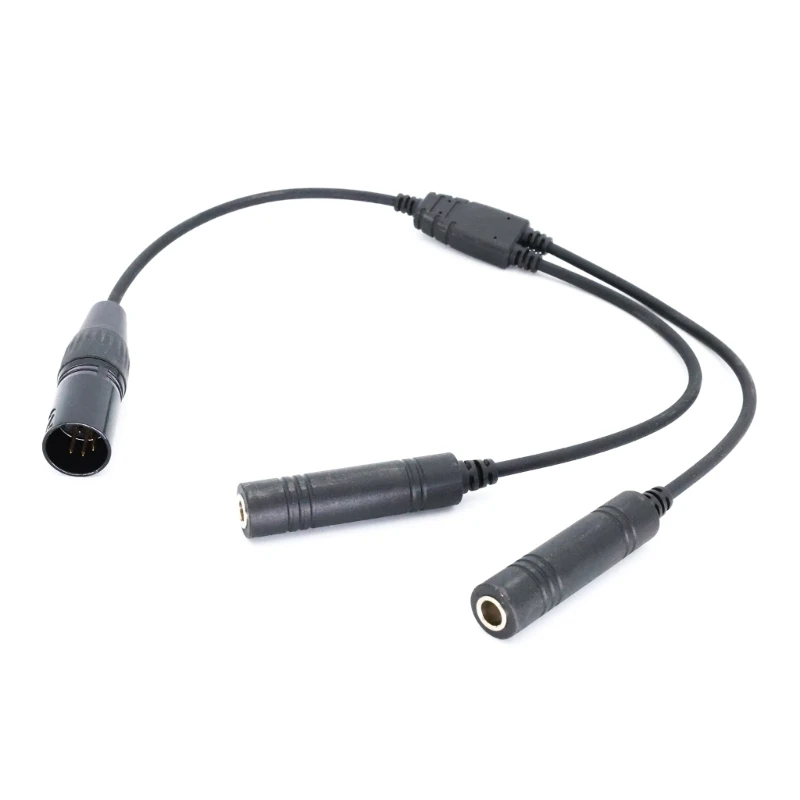 Aviation Headset Adapter Cable GAs Male to XLRs Double Female Connectors GAs Headset to Airbus Intercoms System