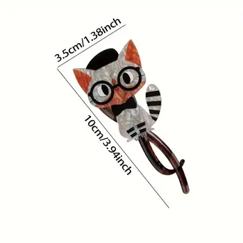 件組可愛卡通貓咪亞克力髮夾,適合女性和女孩佩戴——聖誕節和新年完美禮物 10 最佳銷售 貓毛夾 - №1