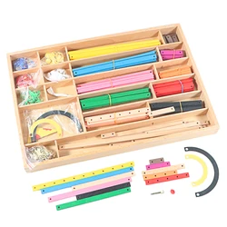 Montessori Geometric Sticks Box/ Cork Worktable Mathematics Materials for Primary Elementary Educational Equipment Learning Tool