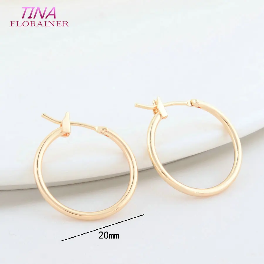 6PCS 15MM 20MM 24K Gold Color Brass Round Earrings Hoops High Quality Jewelry Making Supplies Diy Findings Accessories