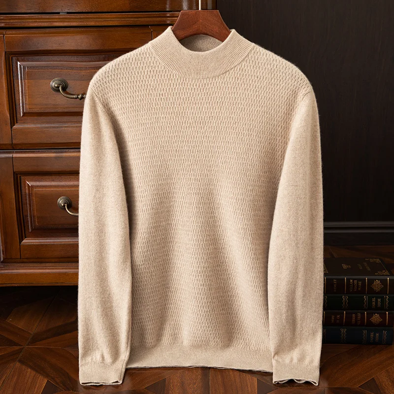 

2024 new autumn and winter men's 100% pure cashmere sweater, round neck, fashionable, casual, pullover