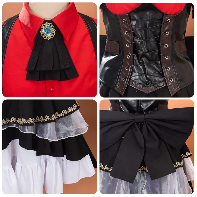 أنيمي توغاوا ساكيكو تأثيري بانج حلم فستان أسود زي مع القوس الكبير انها فتاة MyGO النسيان امرأة هالوين الأميرة تنورة #3