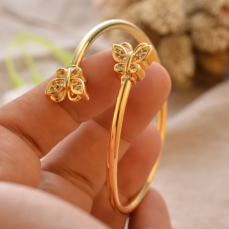 New Crystal Gold Color Bangles for Women Men Arabic Muslim Wedding Bracelets Bridal Bracelet Jewelry image 5