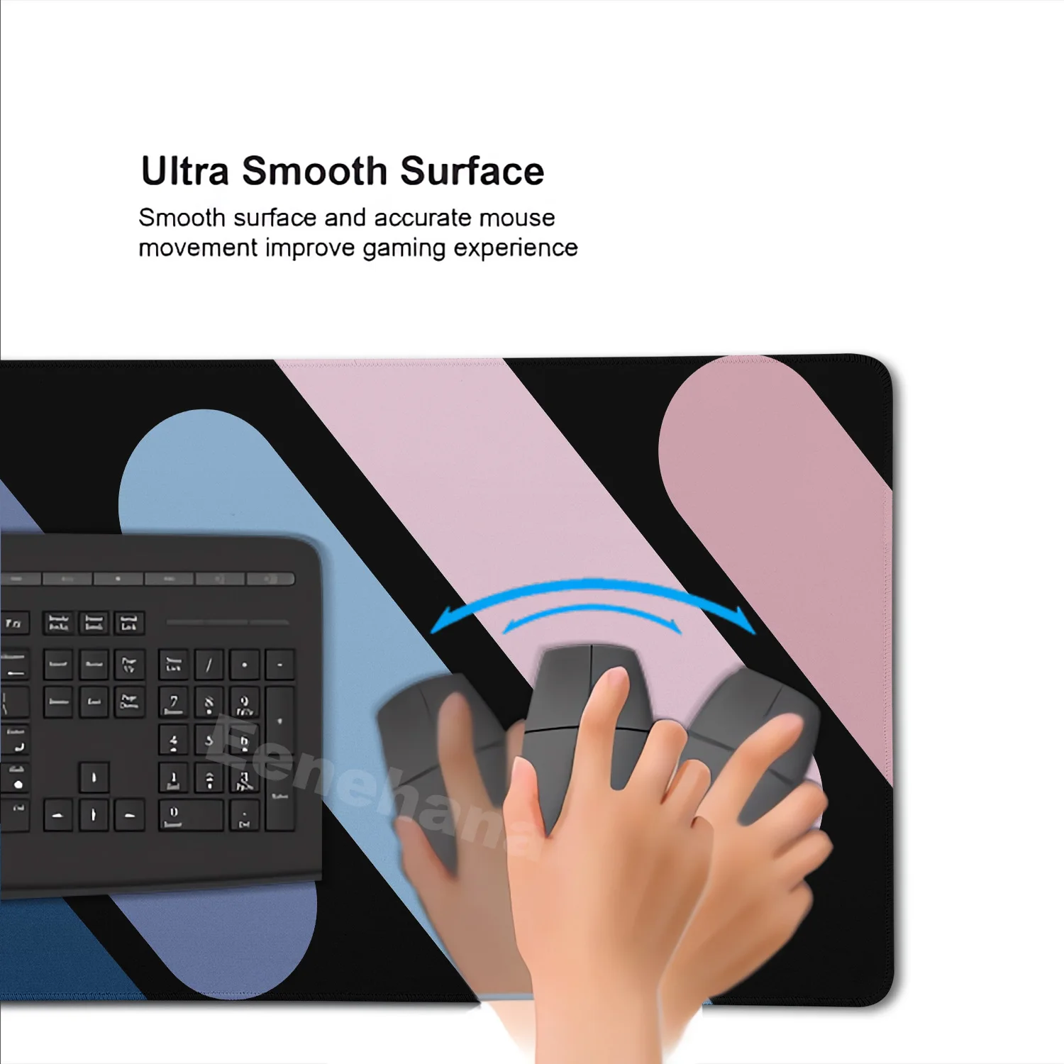 Large Sense of Science Computer Mouse Pad Gaming Accessories Black Minimalist Geometry Keyboard Pad Anti Slip Home Office Setup