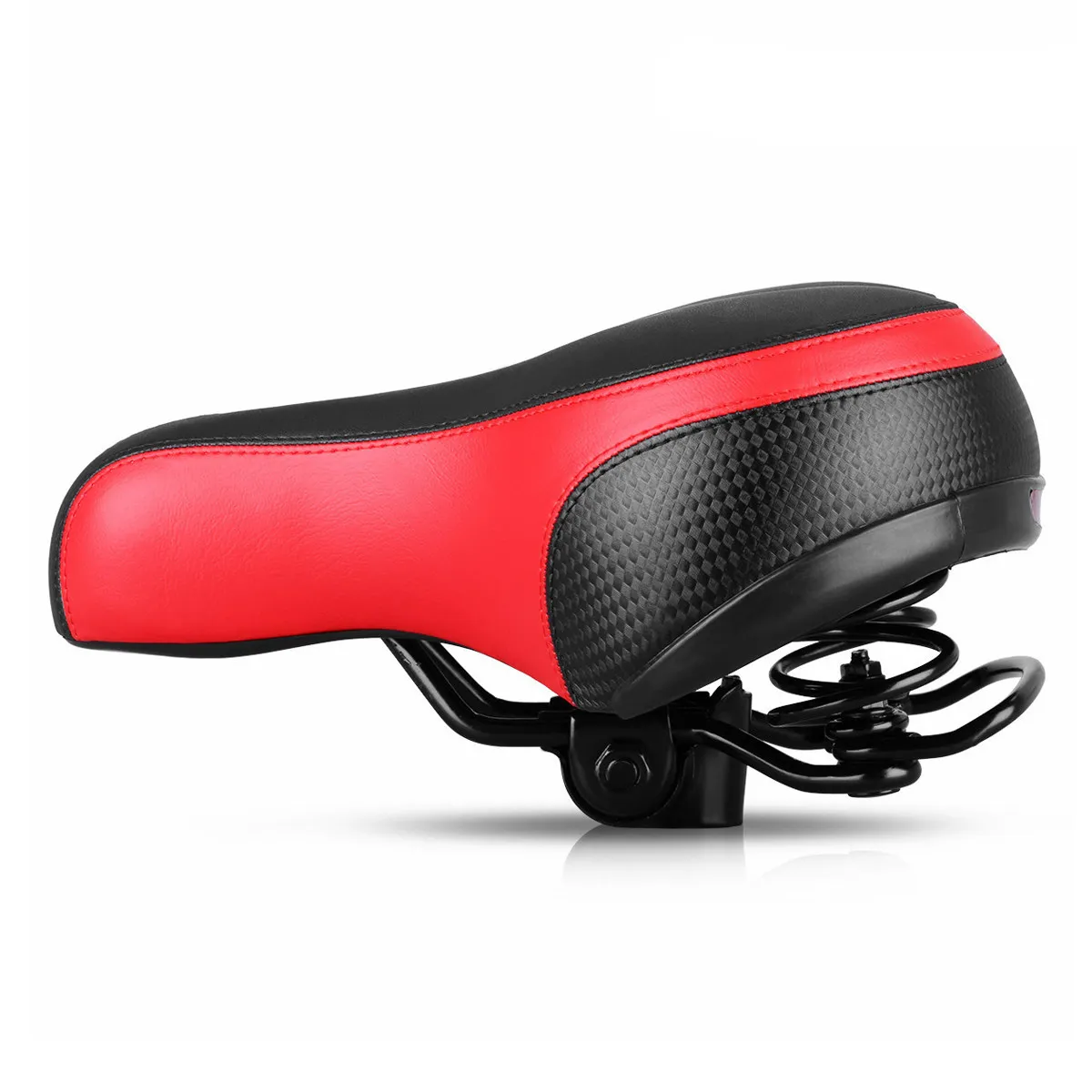 

Premium Bike Saddle with Spring Suspension Comfortable Ride for Long Distance Cycling Road Mountain Bicycle Seat Red