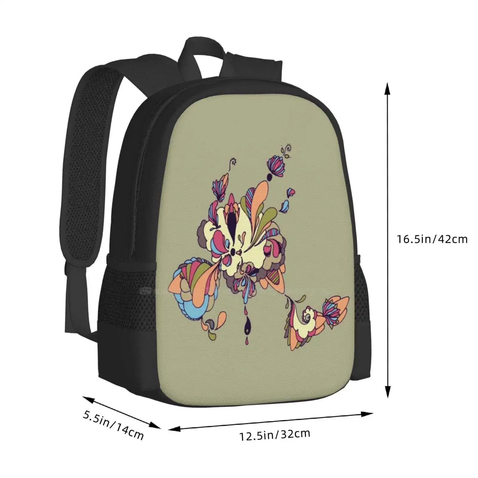 Drifting Backpack For Student School Laptop Travel Bag Blooming Blooms Blowing Breeze Drifting Drip Growth Linen Mauve