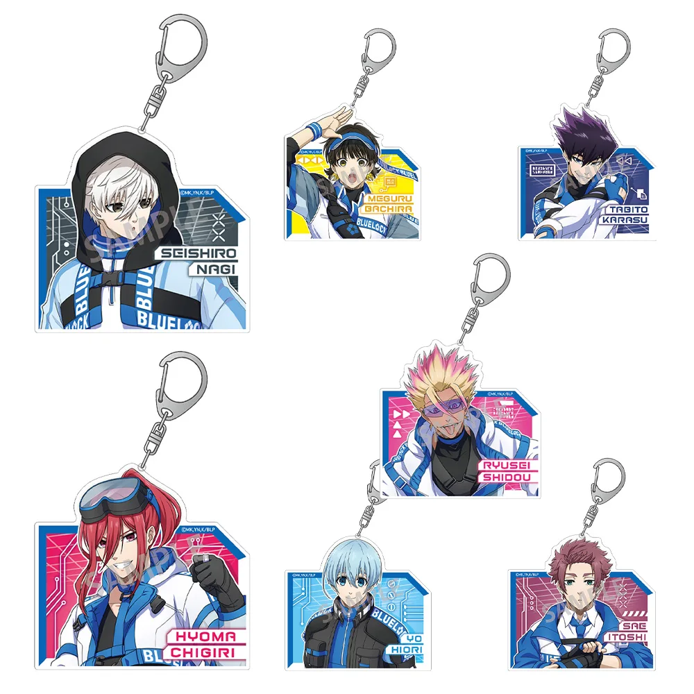 

Blue lock Cyberpunk Revival Rensuke Kunigami Rin Itoshi Shoei Baro Seishiro Nagi You Hiori Anime Acrylic keychain Bag pendant