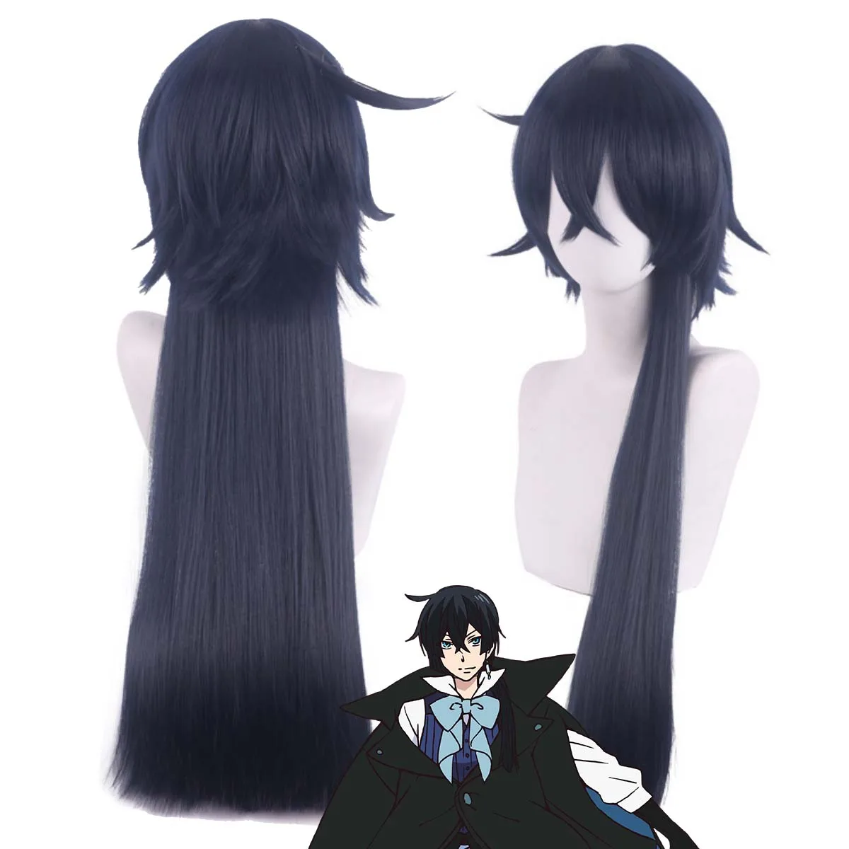 Adult Men Halloween Party Anime The Case Study Of Vanitas Cosplay Black hair Wig