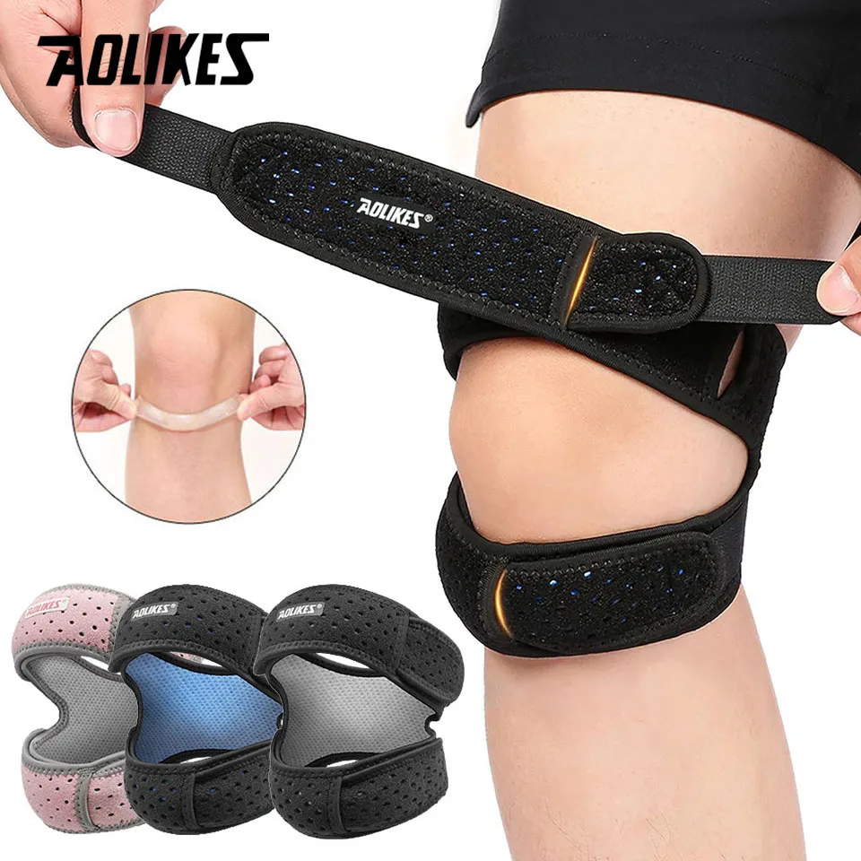 AOLIKES 1/2Piece Patellar Tendon Support Strap Adjustable Knee Strap for Exercise Running Fitness Compression Knee Support