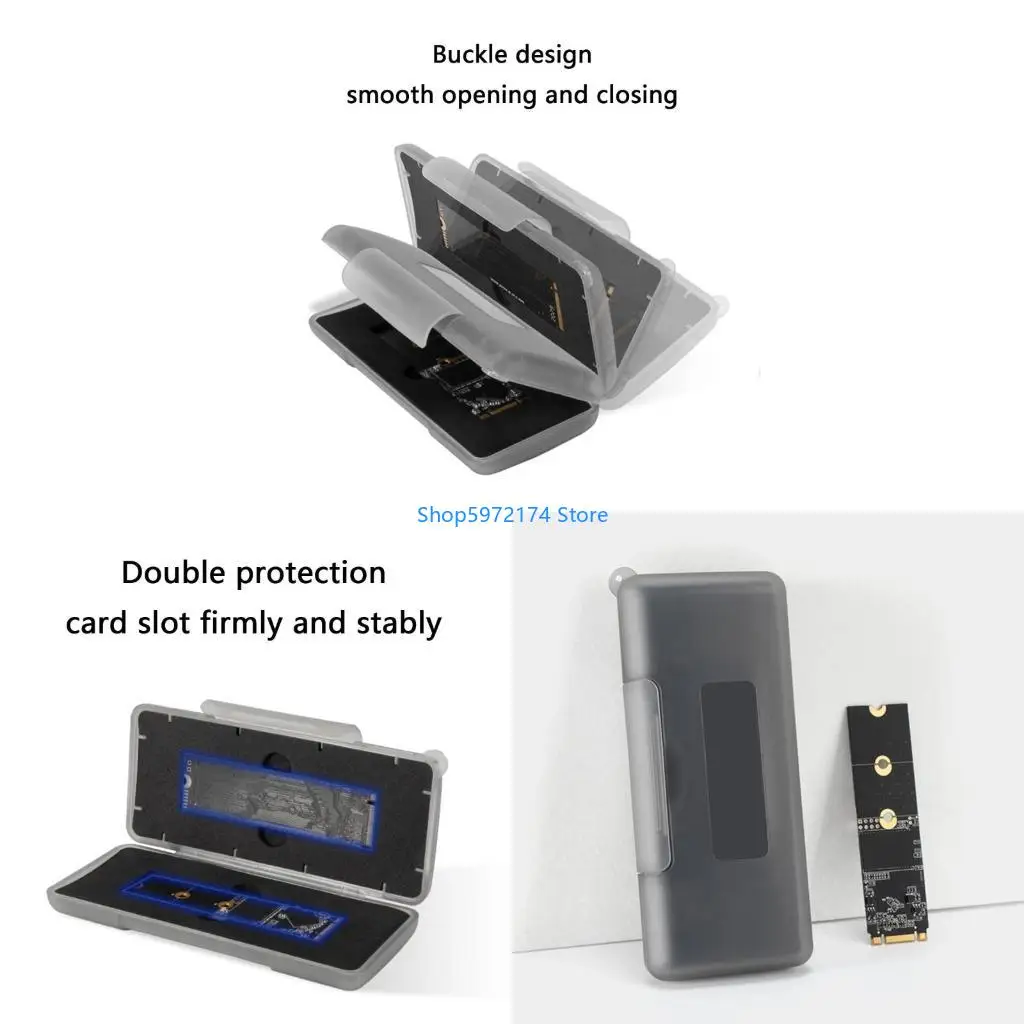 Y3NB Sleek M.2 Hard Disk Protector 2 Slots Hard Drive Storage Box for Home and Work