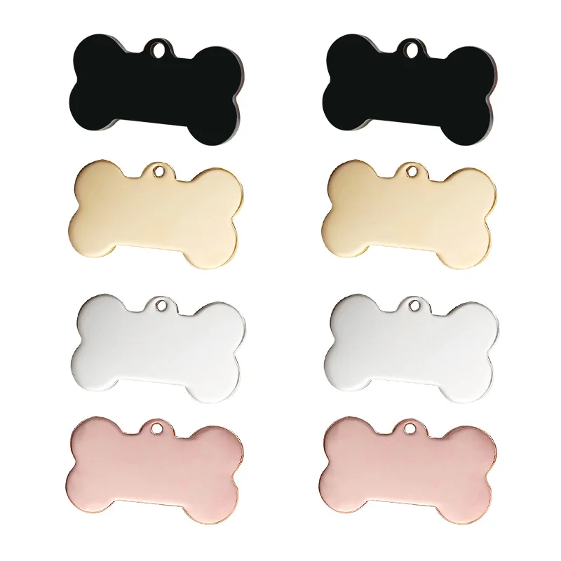 Wholesale 20Pcs Stainless Steel Bone Identity Card Personalized Dog ID Tags Pet Supplies Customized Laser Cat Puppy Pet ID Tags