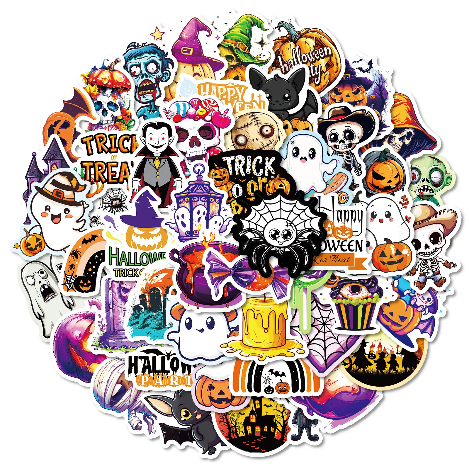 10/50PCS Halloween Graffiti Stickers Skeleton Ghost Cartoon Decals Festival Viering DIY Laptop Gitaar Auto Fiets Sticker Speelgoed