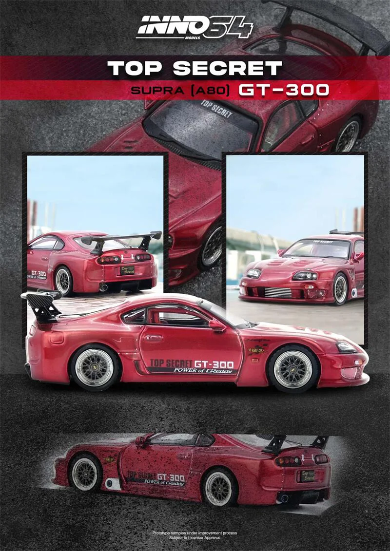 Prevendita INNO 1:64 TOP SECRET SUPRA A80 Collezione di modelli di auto pressofusi in miniatura