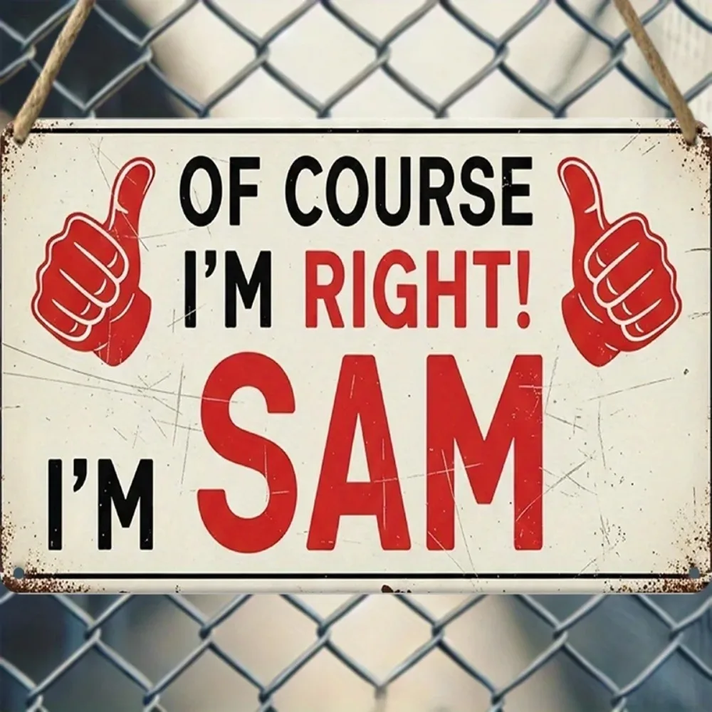 CIFbuy Vintage Sam Aluminum Wall Art Waterproof Durable Rustproof Metal Sign For Man Cave Bar Home Decor