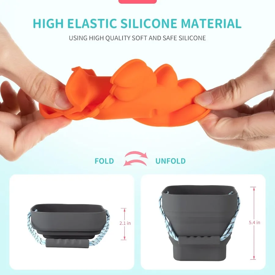 Jouets de plage en Silicone pour bébé, ensemble de plage moderne pour voyage, seau, pelle, 7 moules à sable, sac, jouets de sable pour tout-petits, 11 pièces, gris foncé