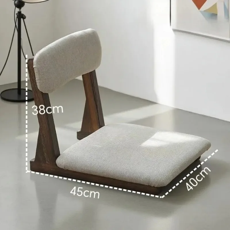 Solid wood leisure low chair, tatami chair, lazy backrest chair, low stool, tea and reading low chair, sponge cushioned chair