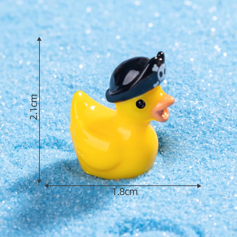 6/12Pcs Mini Resin Pirate Ducks Miniatures, Tiny Animals Figurines for Home Fairy Garden Micro Landscape DIY Craft Decoration