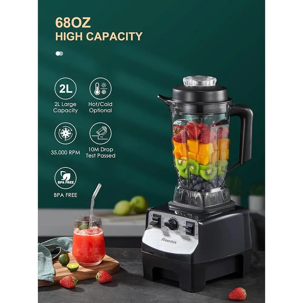 High Speed Blender Smoothie Maker 1450W Professional Countertop Juicer Meat Grinder 10 Speed Control BPA Free Tritan Container