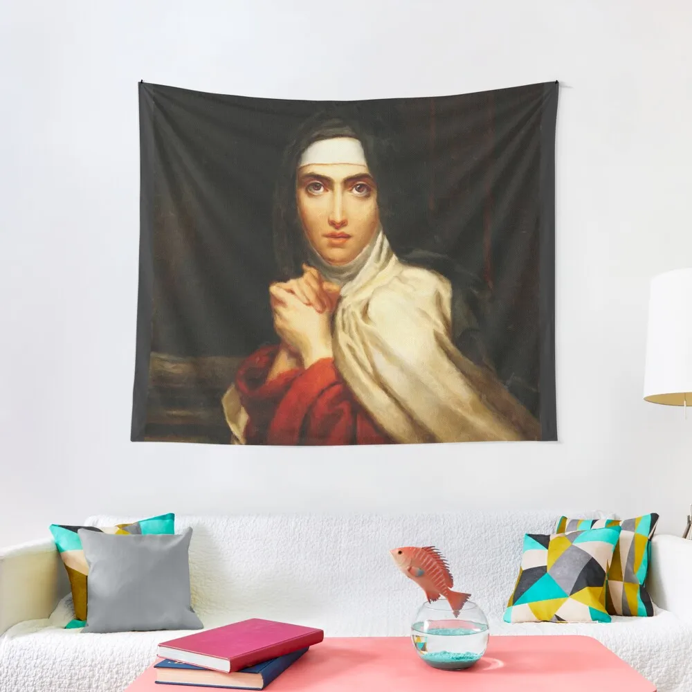 Saint Teresa of Avila Painting Tapestry Kawaii Room Decor Wall Hanging Decor Bedrooms Decor Tapestry