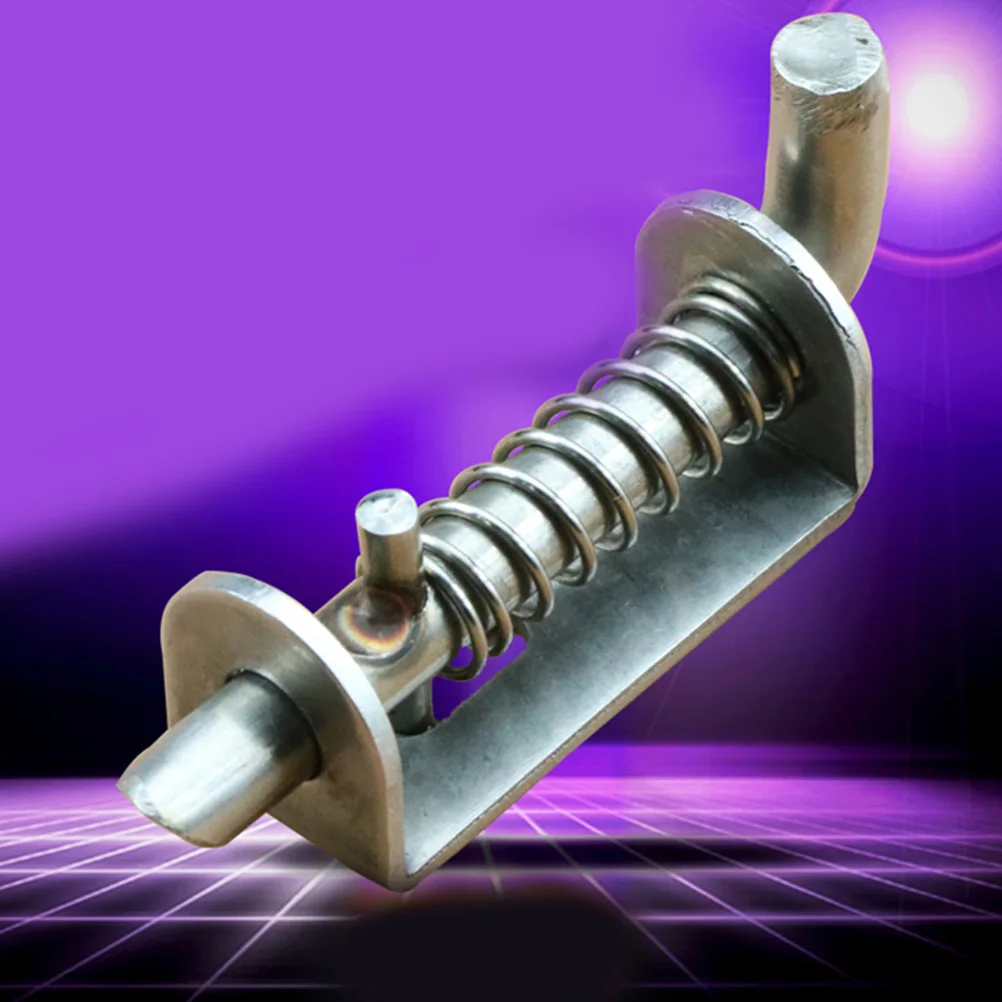 

Thickened Stainless Steel Cage Spring Cotter Bolt Silver Latch Safety Door Lock for Installation Durable Gate Latches