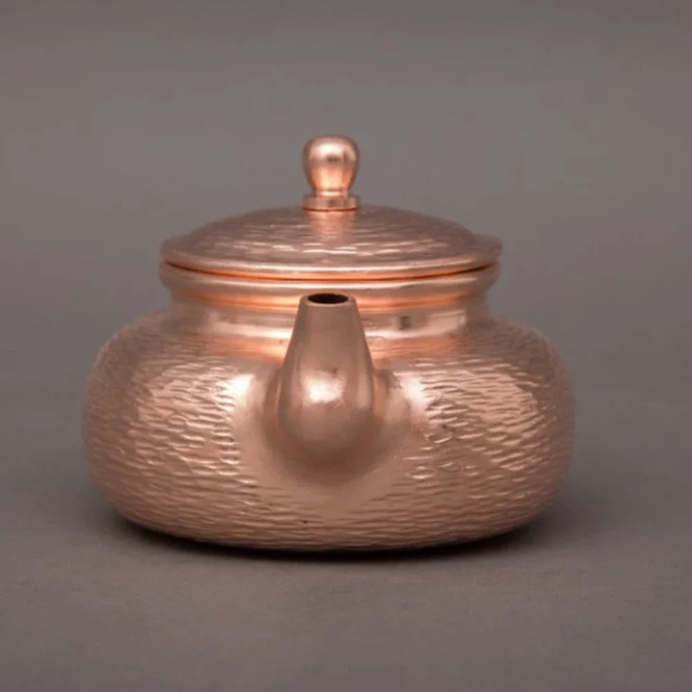 Handmade purple copper handle pot, Pure copper boiling kettle, Household healthy tea kettle, Tea table decorations, 300ml