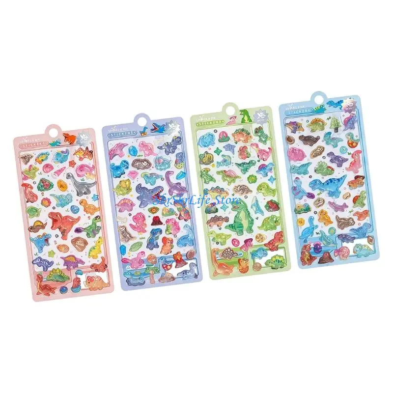 E65E 3D Sticker Cartoon Sticker Tiny Handcraft Sticker Reusing Tiny Patches for Water Bottle, Notebook, Scrapbooking