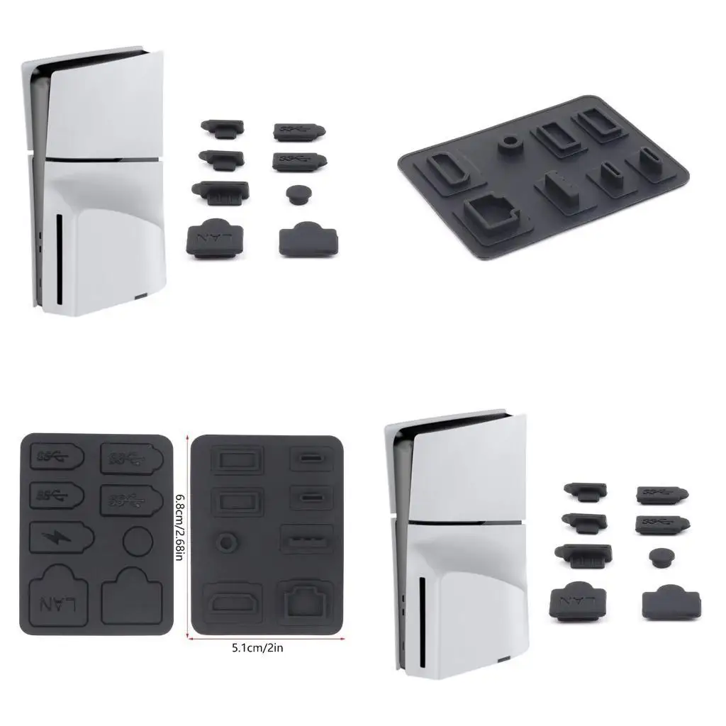 واقي الغبار R53C لجهاز 5 LAN Type-C USB Dock Plug ملحقات الألعاب باللون الأسود