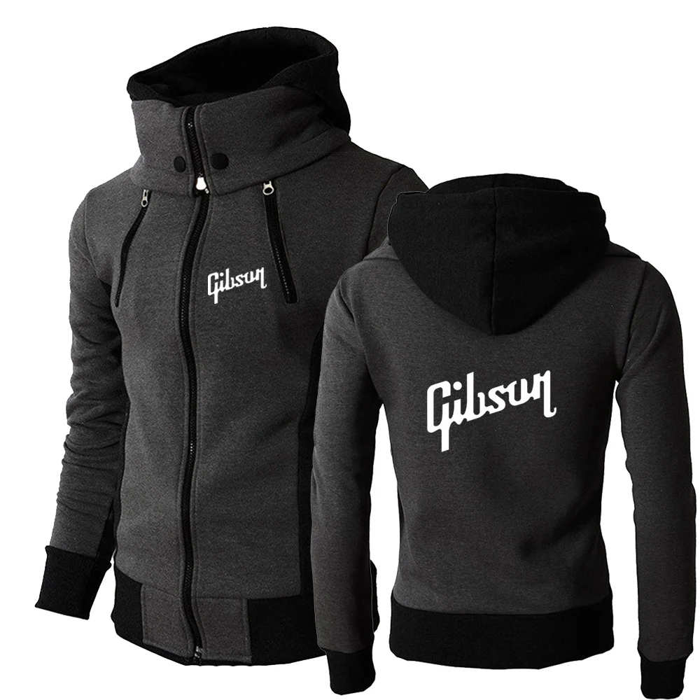 2024 Printing New Men Gibson Spring and Autumn High-quality Hoodie Zipper Causal Comfortable Sports Coats Tops