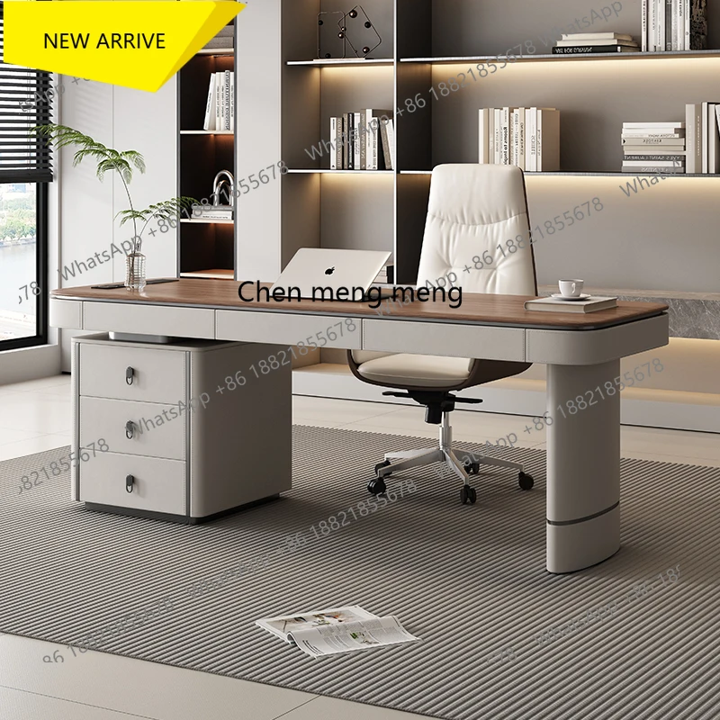 

M138 Итальянский минималистичный стол Современный светлый роскошный элитный кабинетный офисный стол Дизайнерский стиль Скандинавский ретро Компьютерный стол