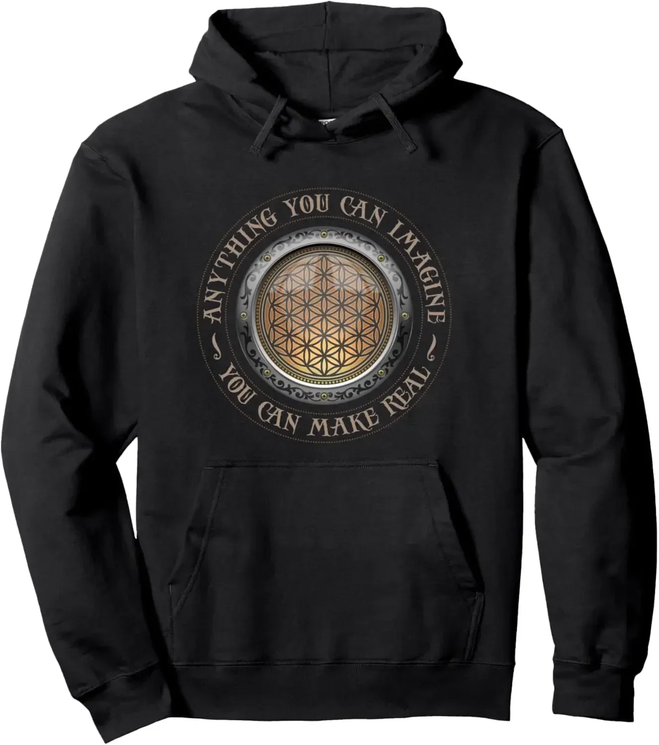 Steampunk Flower of Life Vintage Hoodie Spiritual Sacred Pullover