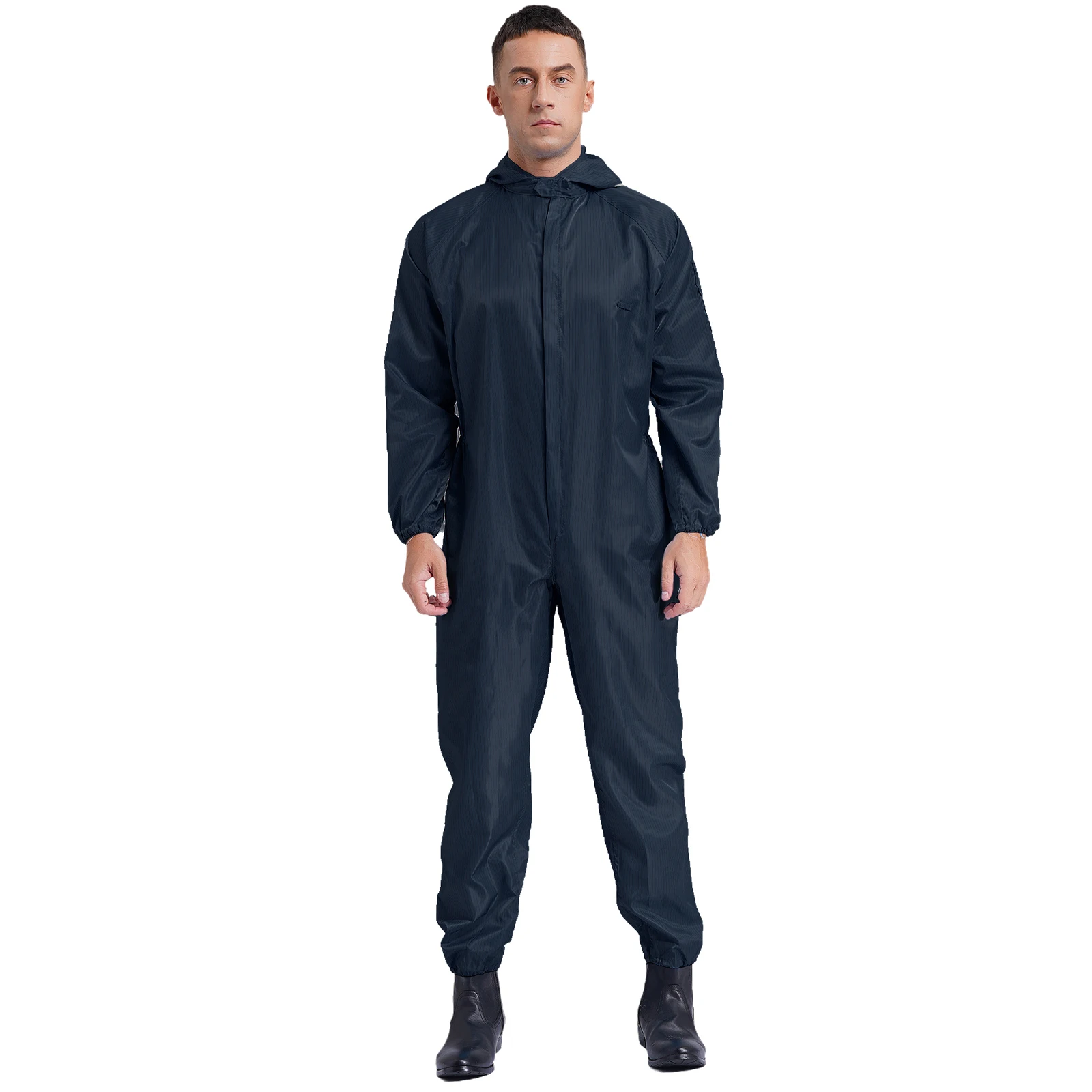 Mens Front Zipper Hoodies Overalls Labor Protection Factory Workshop Protective Work Clothes Full Body Cover Coveralls Jumpsuit