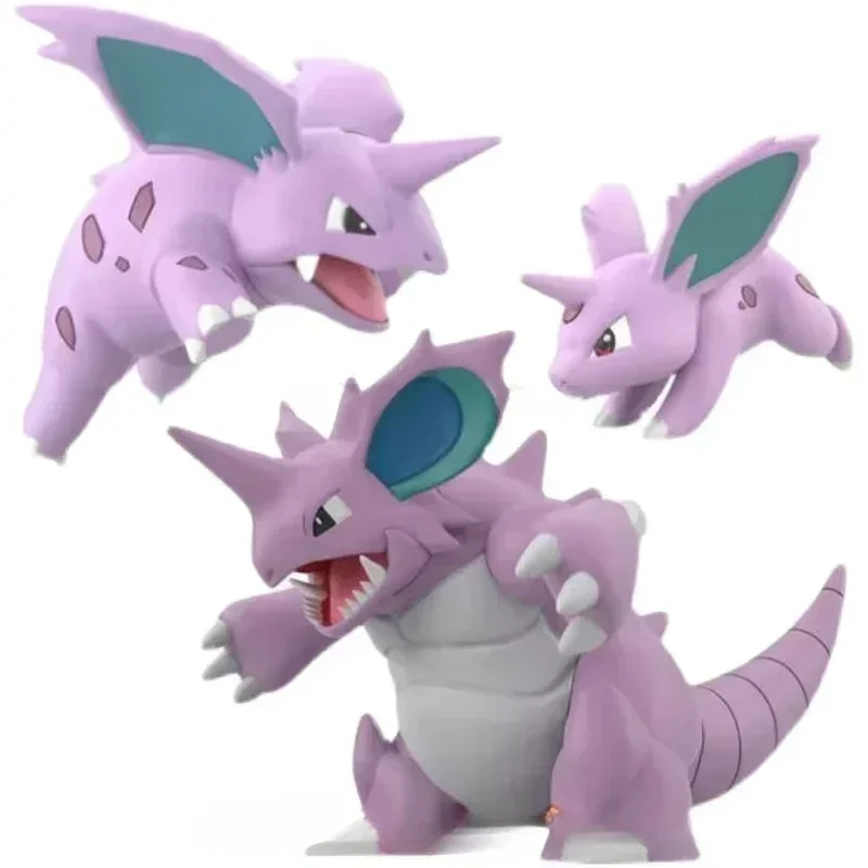 بانداي الأصلي شوكوغان بوكيمون مقياس العالم منطقة كانتو Nidoking Nidoran Nidorino أنيمي عمل أرقام لعب للأطفال هدية