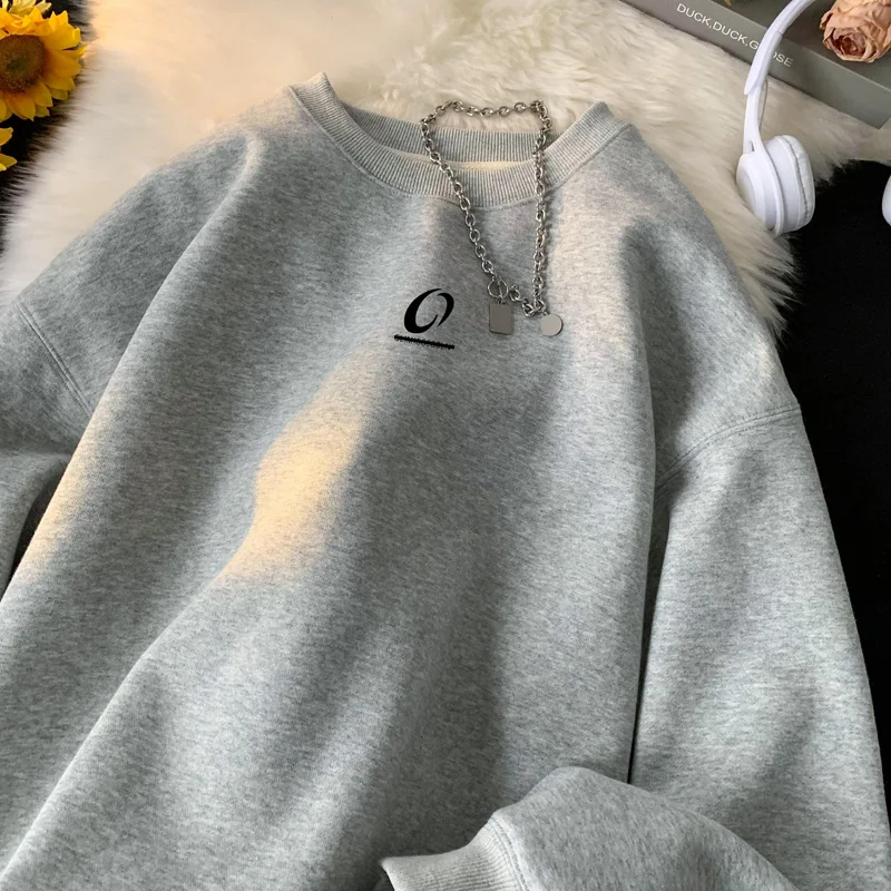 

Unisex Pure Cotton Sweatshirt Autumn Winter Seasonal Trendy Clothing Casual Loose Fit Long Sleeve round Neck Pullover Hoodie