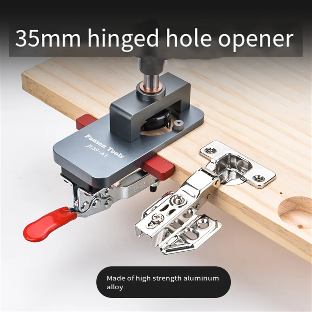 N37R_NL Fonson Tools 35mm Woodworking Concealed Hinge Jig Kit