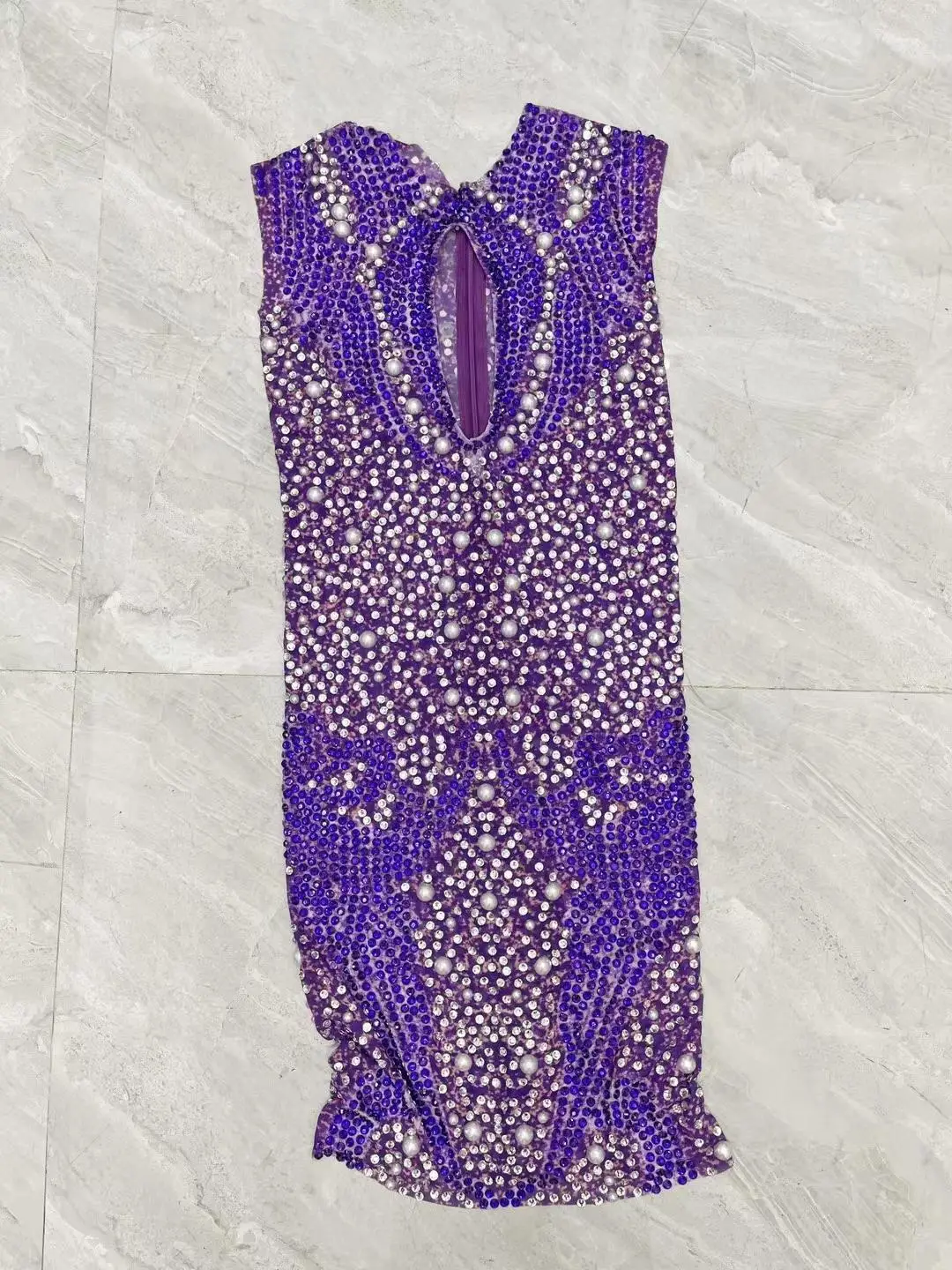 Yuhua-vestido de fiesta de boda con diamantes para mujer, traje elegante ahuecado, púrpura, espectáculo, lujo, cumpleaños, Club, graduación, noche