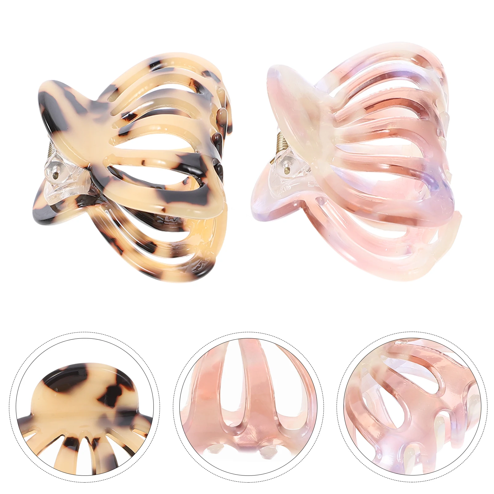 

2pcs Acetate Claw Clips Women Girls Non Slip Durable Fashion Hair Accessory Perfect for Daily Wear Safe Strong Material Hair