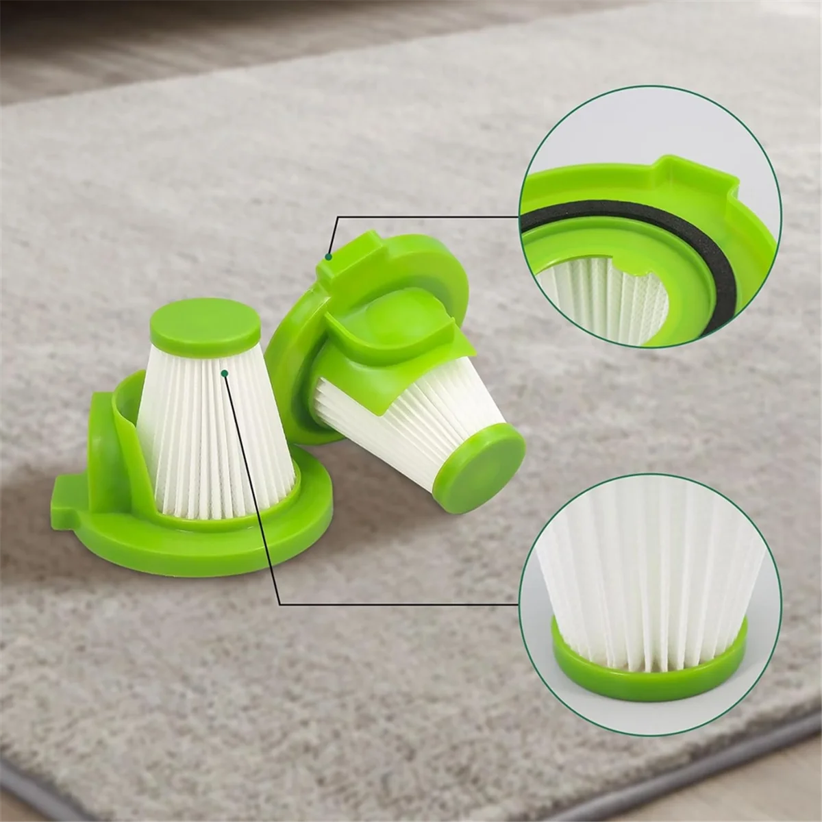 مرشحات بديلة لمرشح الكناس لـ Ionvac ZipVac 3 في 1 سلكية تستقيم/أرضية محمولة ومكنسة السجاد