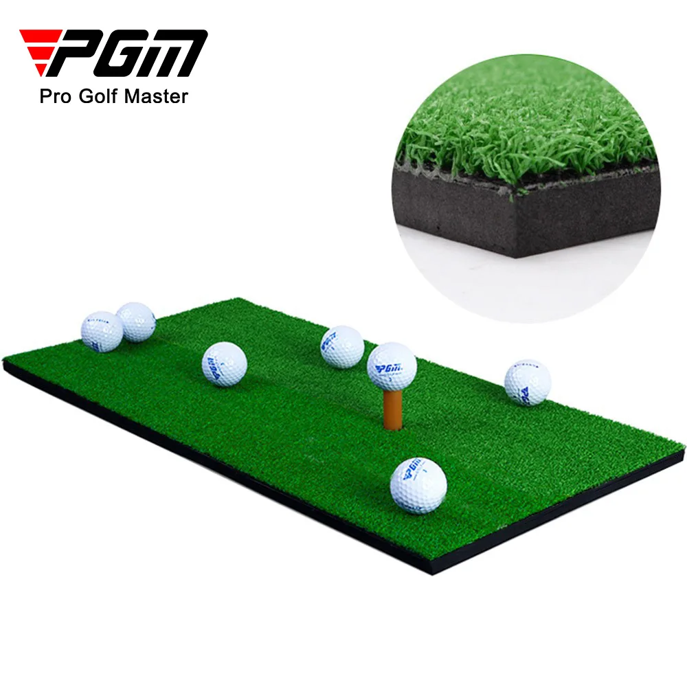 PGM Golf Mat Outdoor Sports Golf Training Turf Mat Indoor Office Portable with Rubber Tee Seat Realistic Turf Putter Mat DJD003