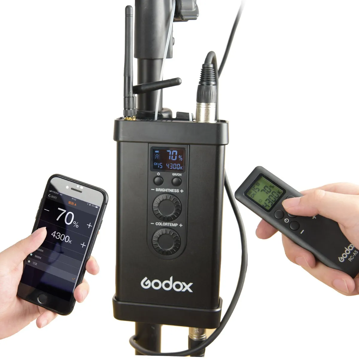 Godox FL100 100W مرنة LED الفيديو الضوئي مصباح القماش القابل للدوران مع وحدة تحكم + جهاز التحكم عن بعد + دعم X-شكل + تطبيق جوال