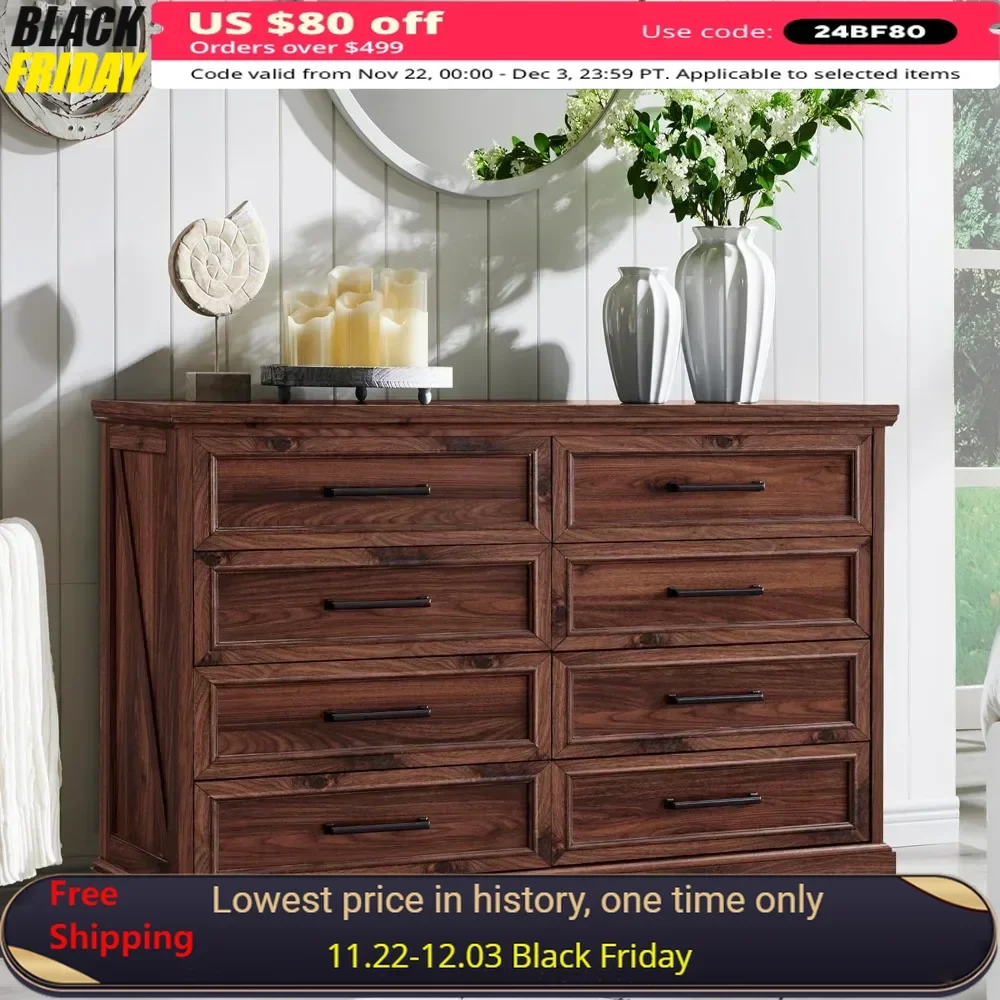 Bedroom Storage Cabinet with 8 Drawers, 52