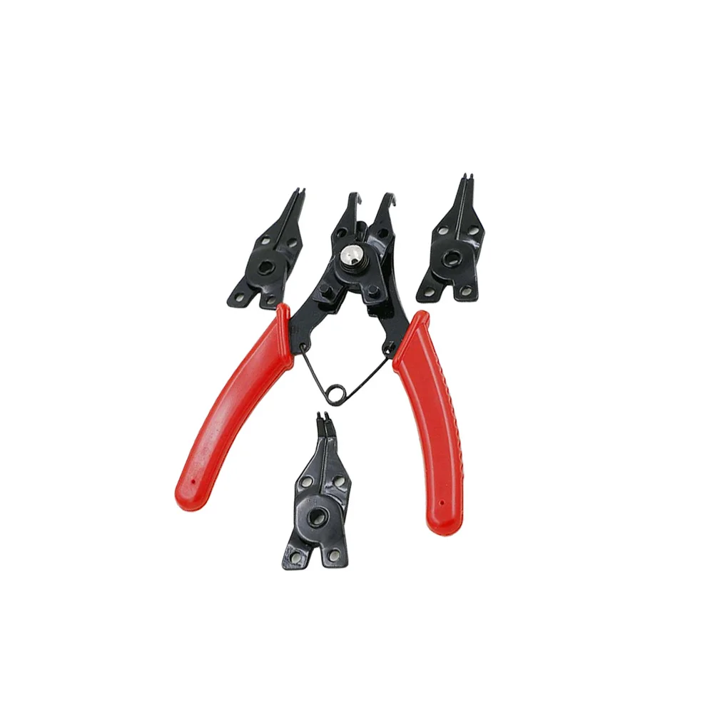 

2pcs 4 In 1 Pliers Retaining Circlip Tool Internal External Ring Remover Multifunctional Pliers 10-15Mm Clamp Heads