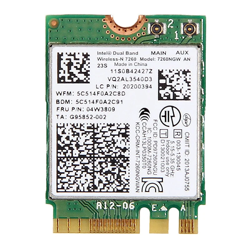

New Genuine For Lenovo ThinkPad X, T, and W, Series 7260NGW AN M.2 WiFi Card 04X6008
