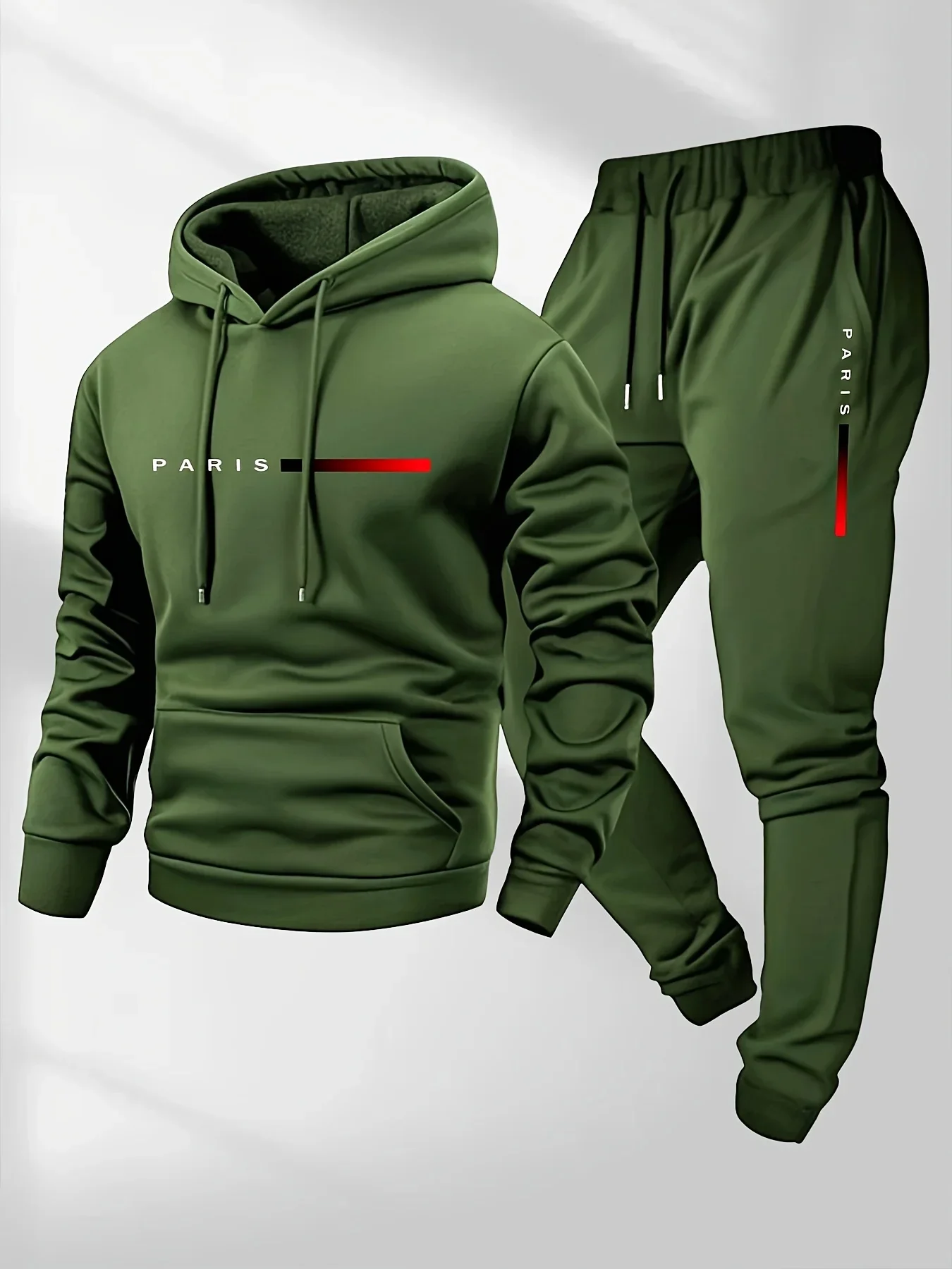 New Trend Street Fashion Letter Printed Sportswear Set Men's Hooded Sportswear Pants Set Spring and Autumn Winter Warmth Set view 3