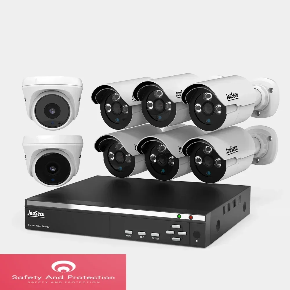 Security Dvr System With Camera With 2TB Hard Disk Cctv Dvr 8 Channel Mobile Monitoring 8ch 5mp Home Security Camera System