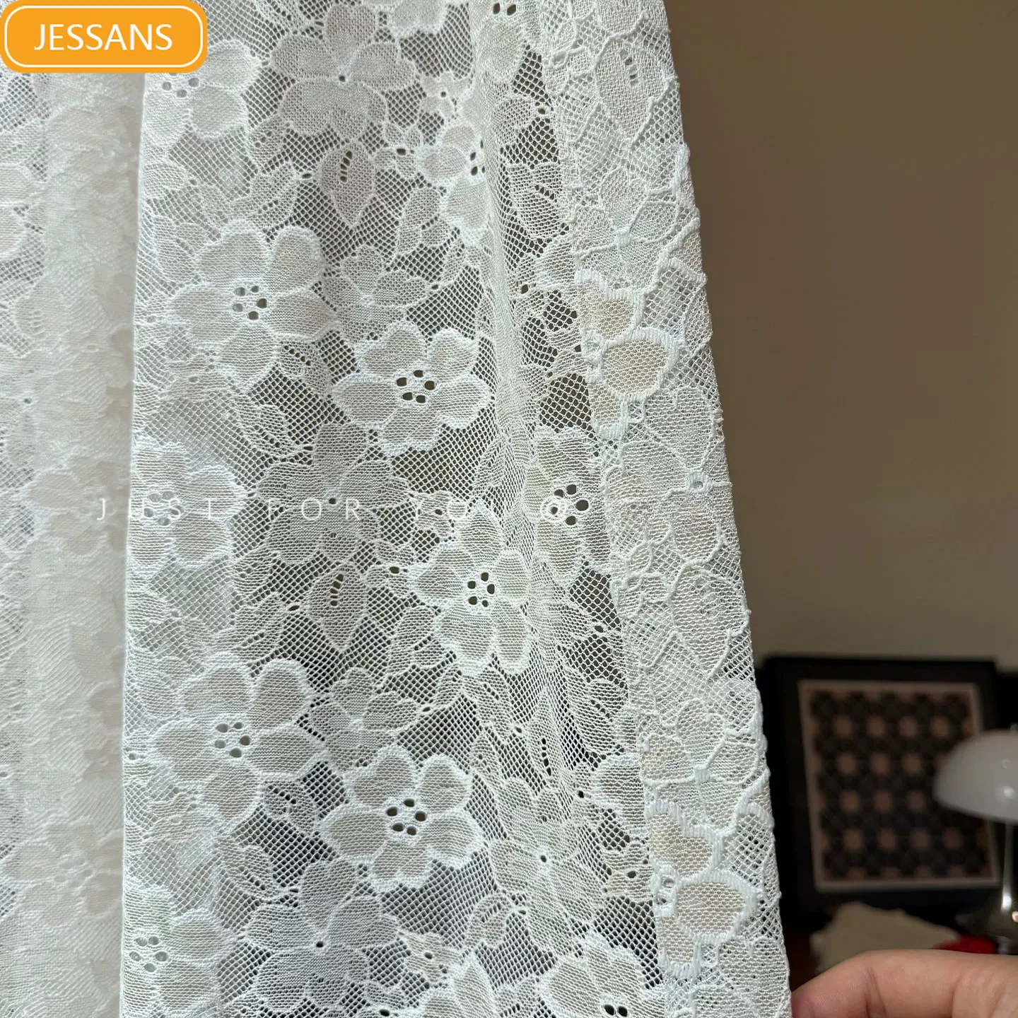 French Hollow Lace Embroidered Beige Window Screen Curtains for Bedroom Living Room Balcony Bay Window Customization Tulle