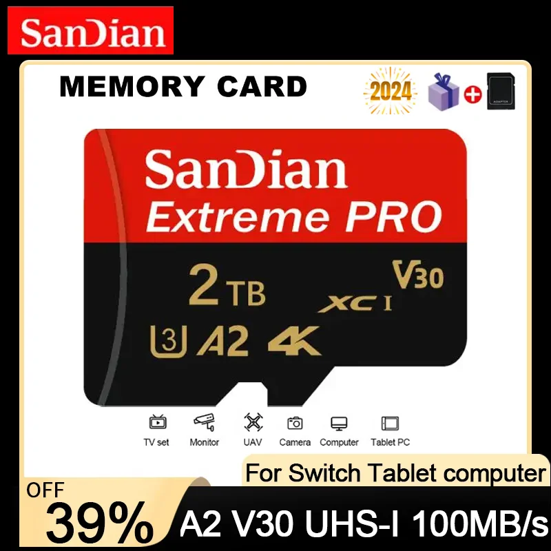 Tarjeta de memoria Micro TF SD para juegos de teléfonos, Mini tarjeta de memoria Original de alta velocidad, Clase 10, A2, U3, A2, 2TB, 1TB, 512GB, 256GB