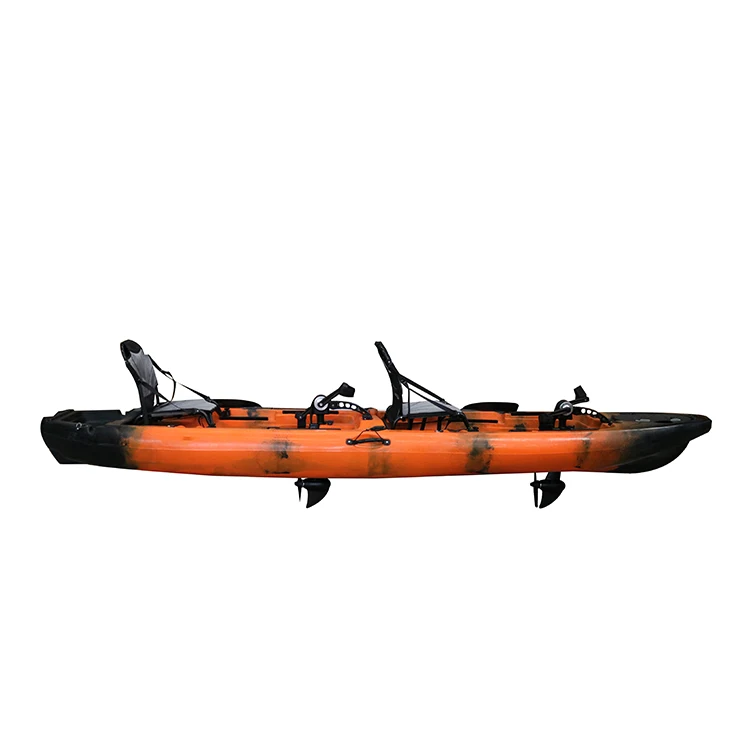 Kayak da pesca a doppio sedile Kayak in plastica per 2 persone seduto sul pedale superiore Kayak PE Certificato CE Canoa 8 gradi