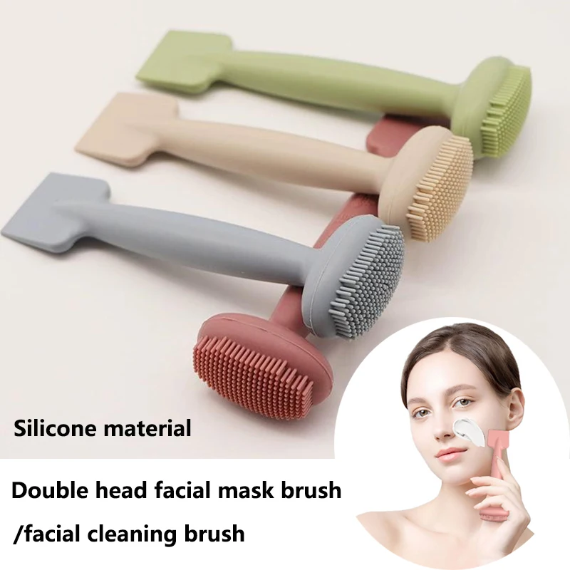 

Double-head Silicone Facial Mask Brush and Face Cleaning Brushes Apply Mud Film Brush DIY Film Adjusting Beauty Tools Skin Care
