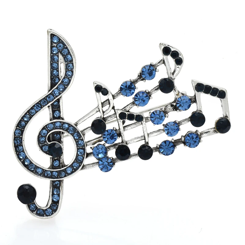 Wuli&baby Musical Note Brooches For Women Unisex 3-color Classic Music Lover Party Office Brooch Pin Gifts