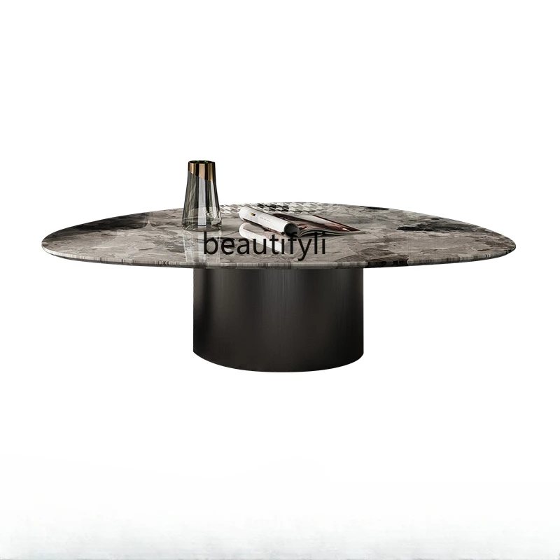 

Italian Minimalist Marble Coffee Table Light Luxury Stainless Steel Triangle Modern Minimalist Design High-End Side Table